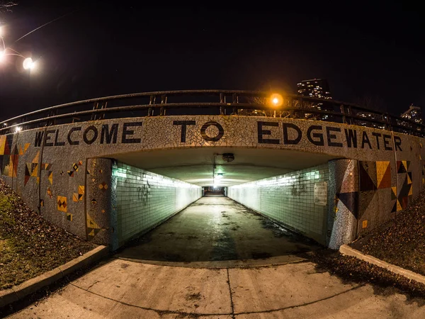 Chicago Maart 2018 Mozaïek Betegelde Tunnel Voor Voetgangers Onderdoorgang Van — Stockfoto