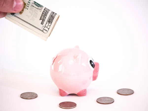 Photograph Caucasian Male Hand Holding Folded United States Twenty Dollar — Stock Photo, Image