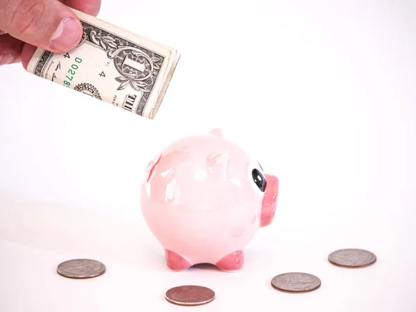 Photograph Caucasian Male Hand Holding United States Dollar Bill Folded — Stock Photo, Image