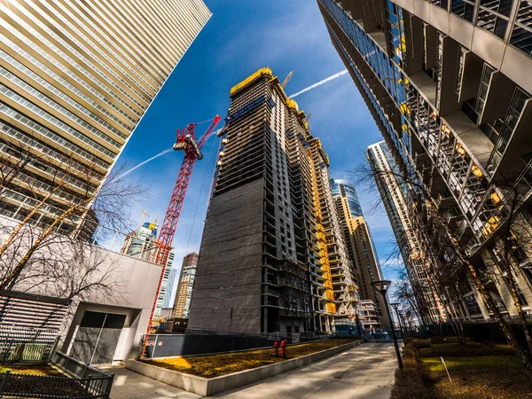 Chicago Marzo 2018 Los Equipos Construcción Trabajan Vista Tower Por —  Fotos de Stock