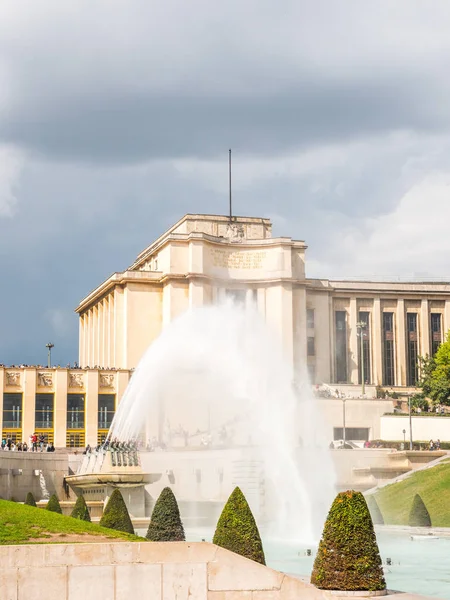 París Francia Septiembre 2017 Los Jardines Del Trocadero Cerca Torre — Foto de Stock