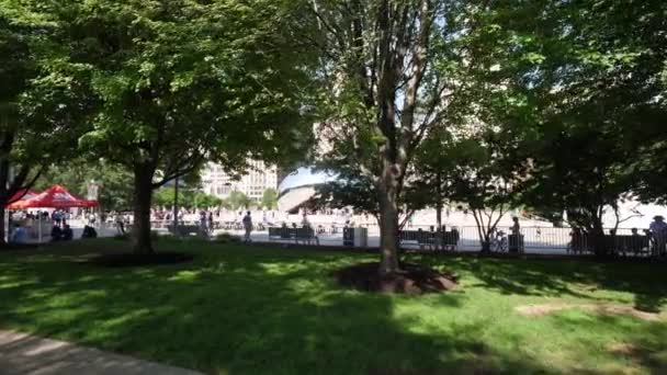 Chicago July 13Th 2019 Visitors Tourists Enjoy Warm Summer Day — Stock Video