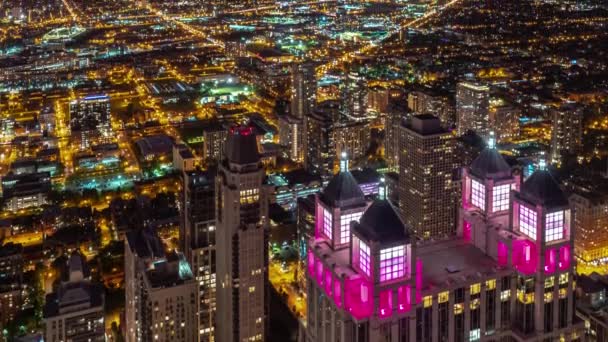 Bella Città Aerea Time Lapse Tramonto Verticalmente Panning Verso Alto — Video Stock