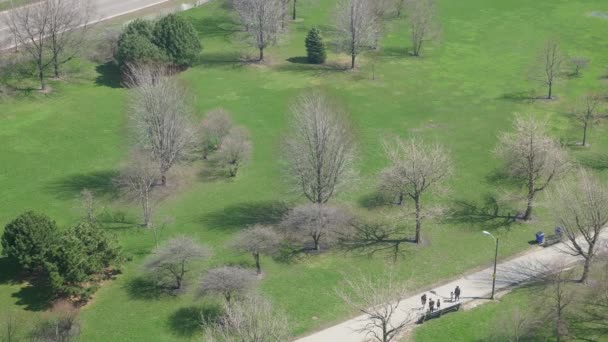 Chicago Aprile 2017 Persone Escono Godono Una Bella Giornata Soleggiata — Video Stock