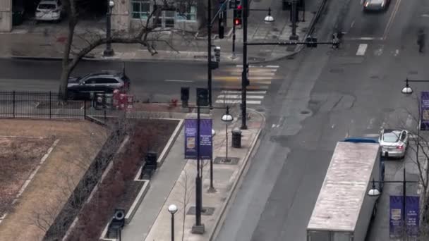 Chicago Mars 2020 Circulation Les Piétons Traversent Centre Ville Long — Video