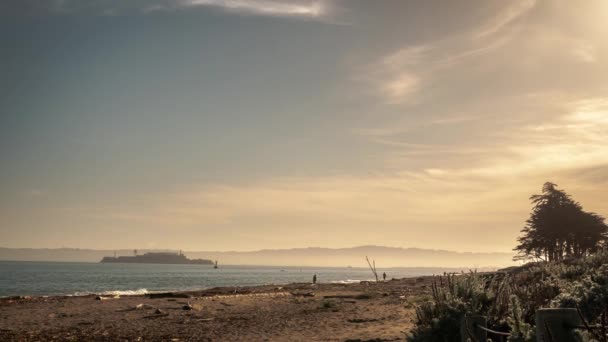 San Francisco April 2017 Ochtend Hangt Mist Aan Horizon Als — Stockvideo