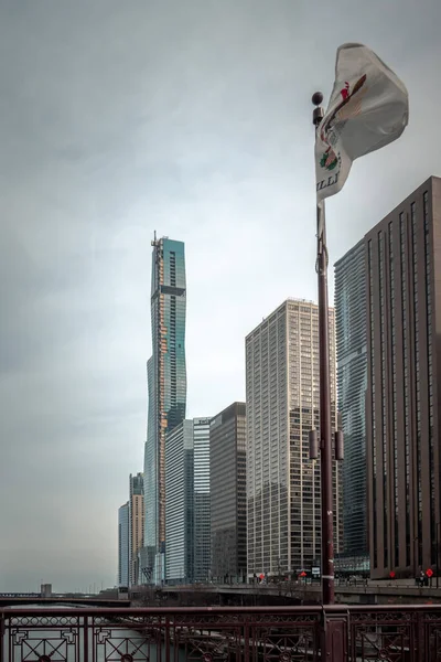 Chicago Maart 2020 Bouw Gaat Verder Vista Tower Wolkenkrabber Langs — Stockfoto