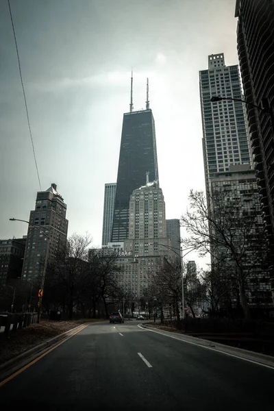 Chicago 2020 Március Chicago Belvárosa Mag Mérföldes Utcák Kísértetiesen Csendesek — Stock Fotó