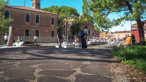 Venedig Italien September 2017 Lokalbefolkningen Och Turisterna Umgås Och Går — Stockvideo