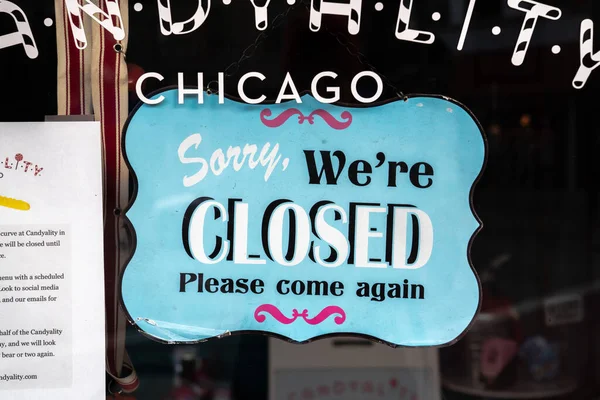 Chicago April 2020 Het Typische Sorry Closed Please Come Again — Stockfoto