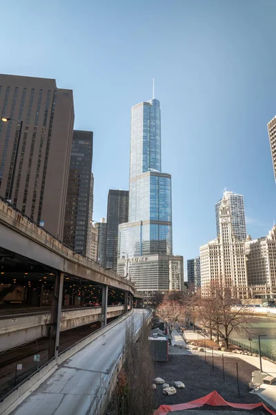 Chicago Mart 2020 Trump Uluslararası Otel Kulesi Vista Kulesi Nin — Stok fotoğraf