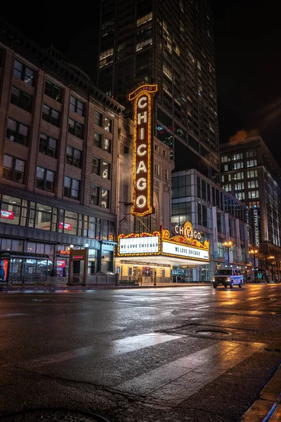 Chicago April 22Nd 2020 Police Van Sits Empty State Street — Stock Photo, Image