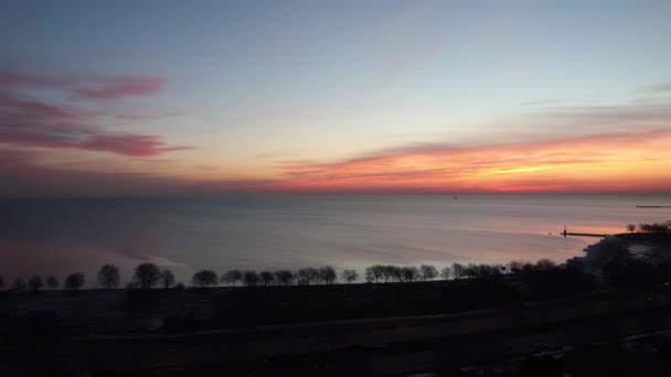 Zeitraffer Aus Der Luft Ein Wunderschöner Weicher Und Federweicher Sonnenaufgang — Stockvideo