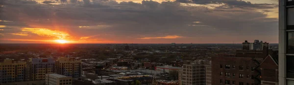 Chicago Května 2020 Obloha Nad Čtvrtěmi Edgewater Andersonville Pátek Večer — Stock fotografie