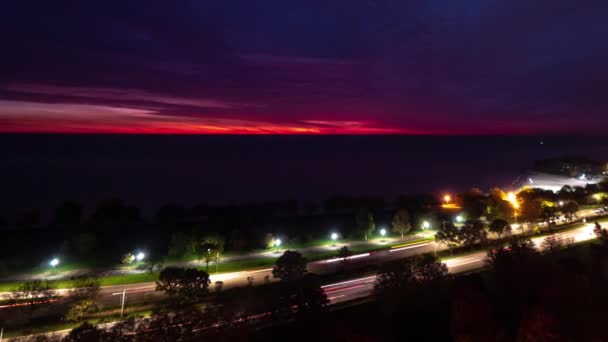 Egy Gyönyörű Zoom Légi Napkelte Idő Kialszik Tűz Rózsaszín Sárga — Stock videók