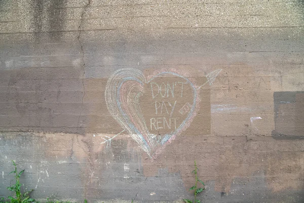 Chicago May 3Rd 2020 Colorful Chalk Message Saying Don Pay — Stock Photo, Image