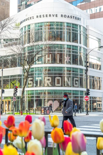 Chicago Травня 2020 Нове Сховище Starbucks Закрите Порожнє Під Час — стокове фото