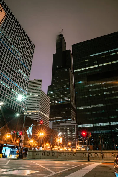 Chicago Maja 2020 Zasilanie Zaczyna Być Przywrócone Willis Tower Tym — Zdjęcie stockowe