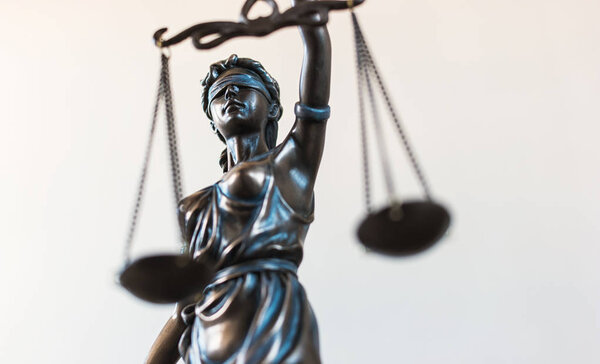 Statue of Justice symbol, legal law concept image