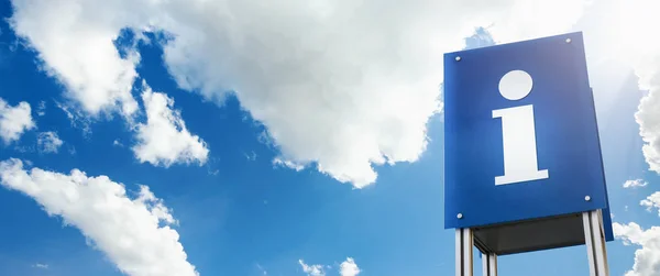 Information sign with clouds background — Stock Photo, Image