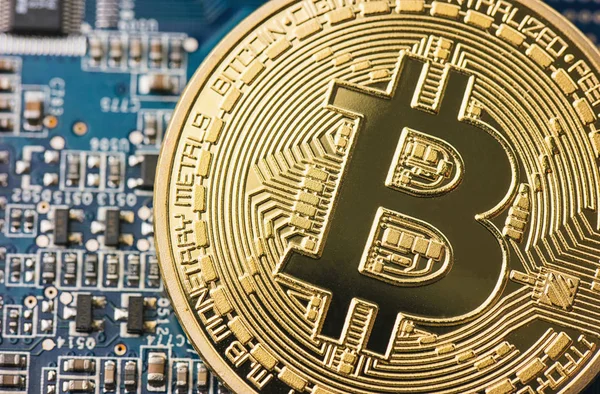 Glänzende Kryptowährung Bitcoin — Stockfoto