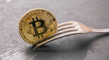 bitcoin (Btc) sabit çatal, Crytocurrency kavramı görüntü