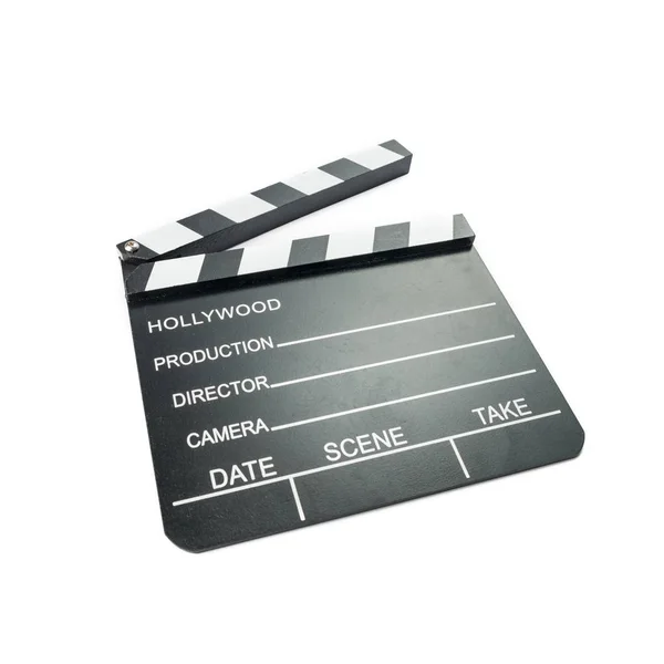Film clapperboard elszigetelt fehér background. Videóinak ikonra. Fil — Stock Fotó