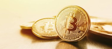Fotoğraf altın Bitcoins (yeni sanal para )