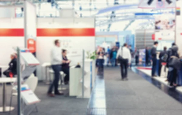 Intentionally blurred trade show booth background