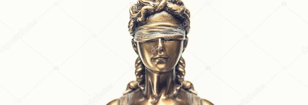 Face of lady justice or Iustitia - The Statue of Justice 