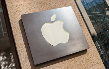 Apple Store brand logo on store front clipart