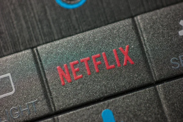 Netflix düğmesi uzaktan kumanda üzerindeki — Stok fotoğraf