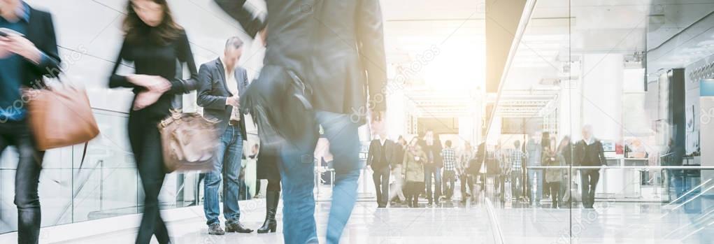 People walking in a office center