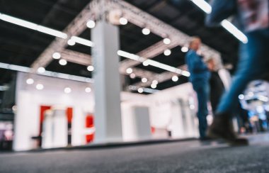 Ticaret Fuar standında, uygulanan bir bulanıklık etkisi ile genel arka plan
