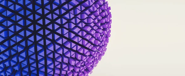3D abstraktní koule ve futuristickém stylu, banner velikost, včetně — Stock fotografie