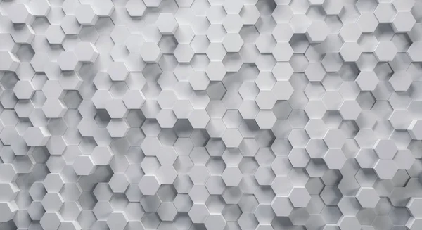 Technical 3D white hexagonal background structure — Stock Photo, Image