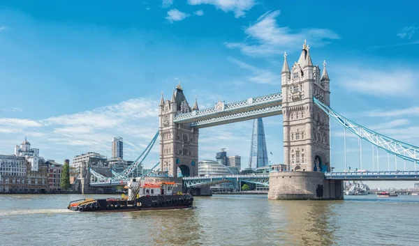 Visa Till Tower Bridge Floden Themsen London Perfekt För Webbplatser — Stockfoto