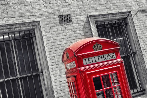 Традиційна Червона Телефонна Будка Лондоні Чорно Білих Тонах Ідеально Підходить — стокове фото