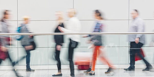 blurred people business concept