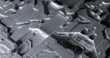 teknolojik yüzey - fütüristik arka plan - 3d render