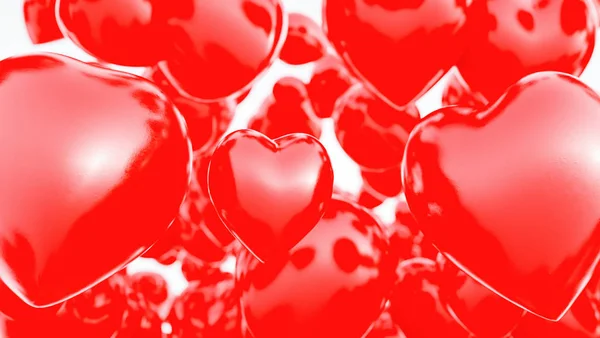 Voo Valentine Hearts Fundo Rendering — Fotografia de Stock
