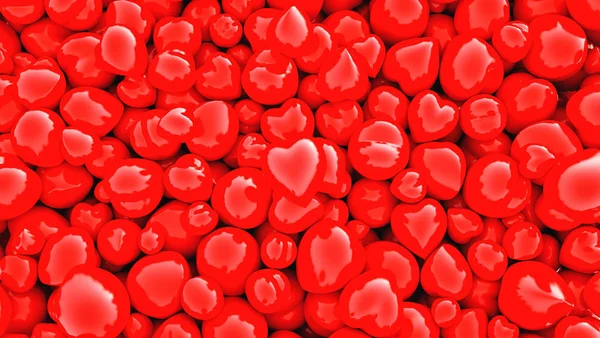 Romântico Valentine Hearts Fundo Rendering — Fotografia de Stock