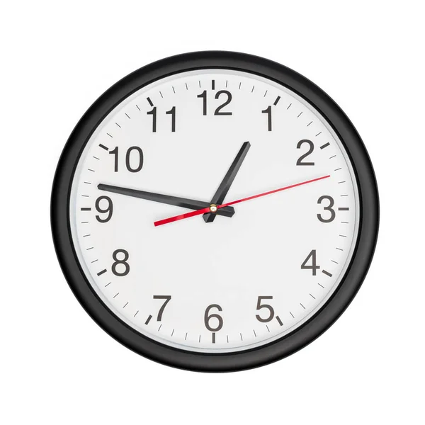 Simple Classic Black White Wall Clock Isolated White Background — Stock Photo, Image