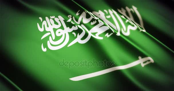 Realista 4K Arabia Saudita bandera nacional sin costuras looping animación ondulante, la mejor opción para la presentación ! — Vídeos de Stock