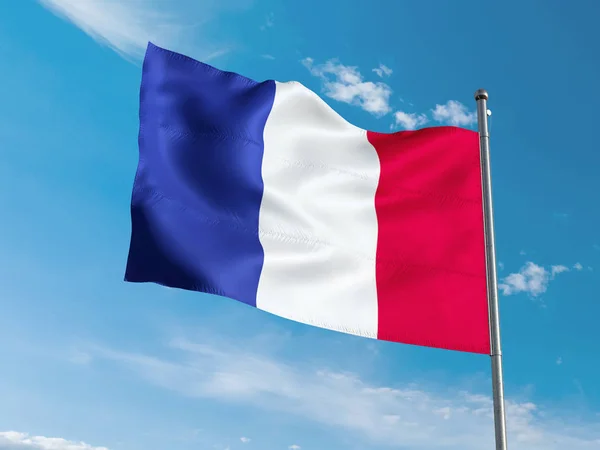 Bandiera francese sventola nel cielo blu — Foto Stock