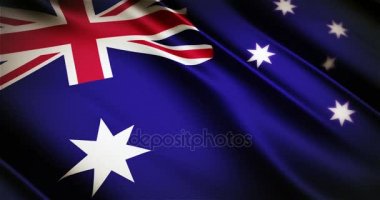 Avustralya Ulusal bayrak sallayarak animasyon döngü sorunsuz gerçekçi