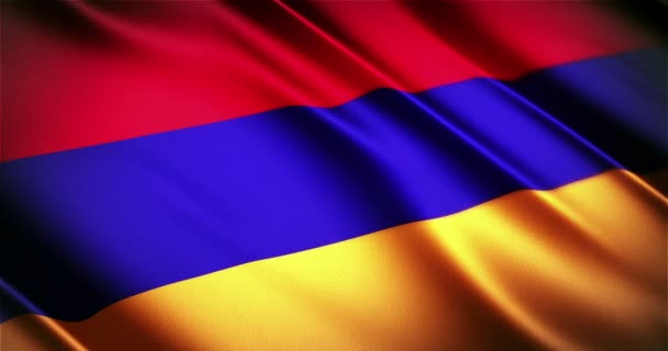 Armenien realistiska flagga sömlös looping viftande animation — Stockvideo