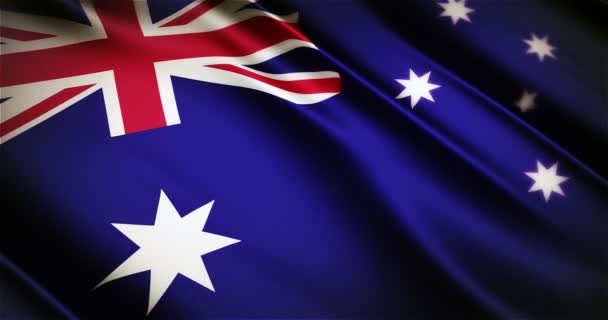 Australien realistische Nationalflagge nahtlose Looping-Winken Animation — Stockvideo