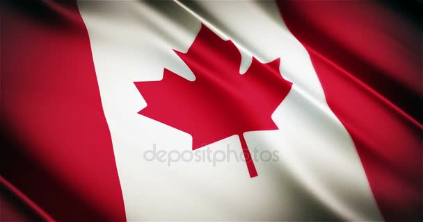 कॅनडा वास्तववादी राष्ट्रीय ध्वज अखंड वळण वळण अॅनिमेशन — स्टॉक व्हिडिओ