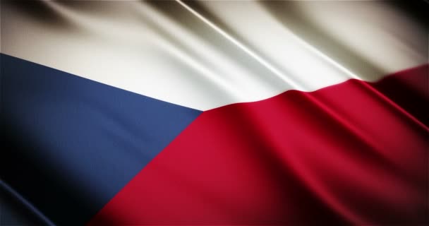 Czech Republic realistic national flag seamless looping waving animation — Stock Video